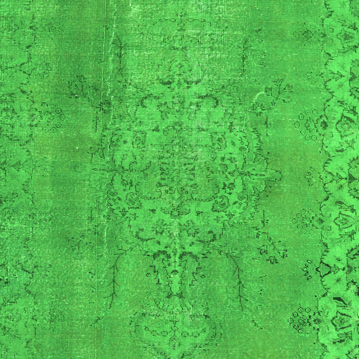 Serging Thickness of Machine Washable Persian Green Traditional Area Rugs, wshtr3338grn