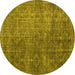 Round Persian Yellow Traditional Rug, tr3339yw