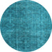 Round Persian Light Blue Traditional Rug, tr3339lblu