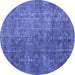 Round Persian Blue Traditional Rug, tr3339blu