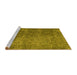 Sideview of Machine Washable Persian Yellow Traditional Rug, wshtr3339yw