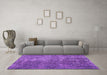 Machine Washable Persian Purple Traditional Area Rugs in a Living Room, wshtr3339pur