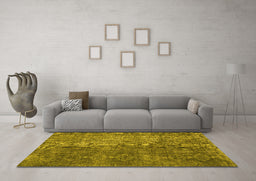 Machine Washable Persian Yellow Traditional Rug in a Living Room, wshtr3339yw