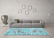 Machine Washable Persian Light Blue Traditional Rug in a Living Room, wshtr333lblu