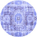 Round Persian Blue Traditional Rug, tr333blu