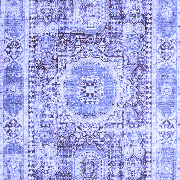 Machine Washable Persian Blue Traditional Rug, wshtr333blu