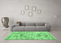 Machine Washable Persian Emerald Green Traditional Rug, wshtr333emgrn