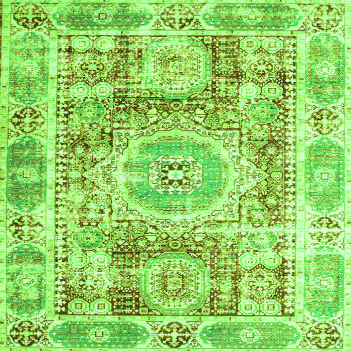 Round Machine Washable Persian Green Traditional Area Rugs, wshtr333grn