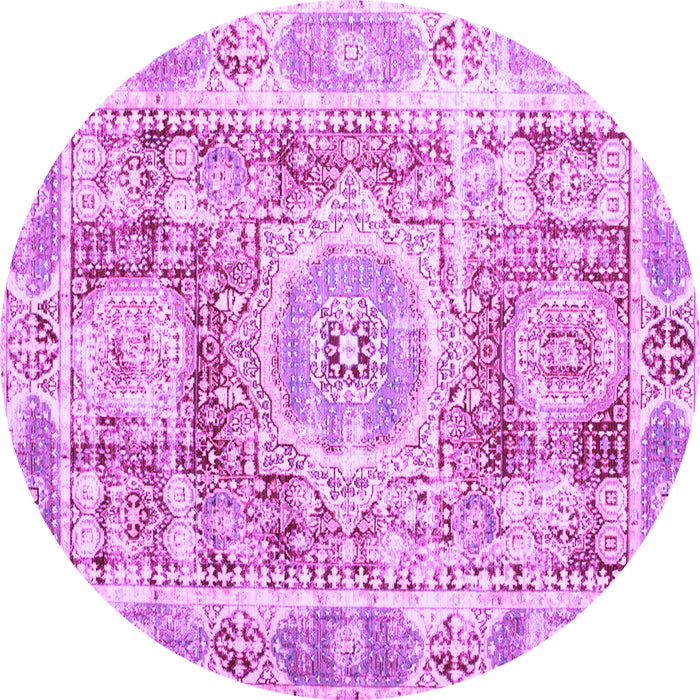 Round Persian Purple Traditional Rug, tr333pur
