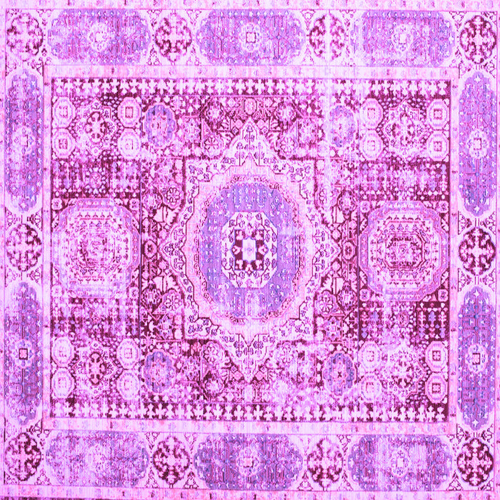 Square Machine Washable Persian Purple Traditional Area Rugs, wshtr333pur