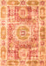 Serging Thickness of Machine Washable Persian Orange Traditional Area Rugs, wshtr333org