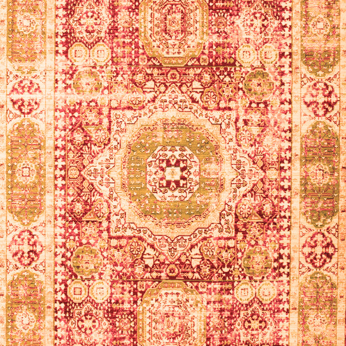 Serging Thickness of Machine Washable Persian Orange Traditional Area Rugs, wshtr333org