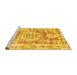 Sideview of Machine Washable Persian Yellow Traditional Rug, wshtr333yw