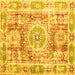 Square Persian Yellow Traditional Rug, tr333yw