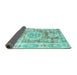 Sideview of Persian Turquoise Traditional Rug, tr333turq