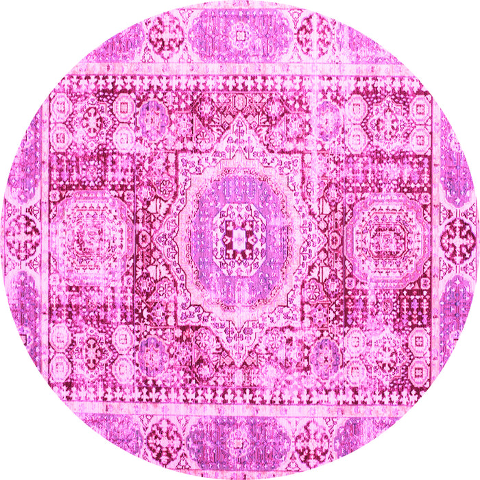 Round Persian Pink Traditional Rug, tr333pnk
