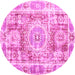 Round Persian Pink Traditional Rug, tr333pnk