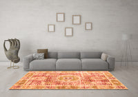 Machine Washable Persian Orange Traditional Rug, wshtr333org