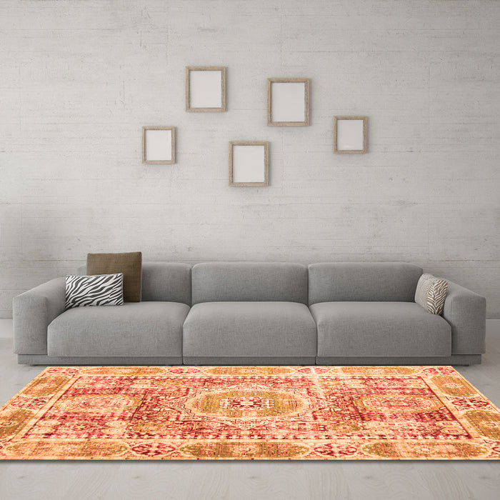 Machine Washable Persian Orange Traditional Area Rugs in a Living Room, wshtr333org