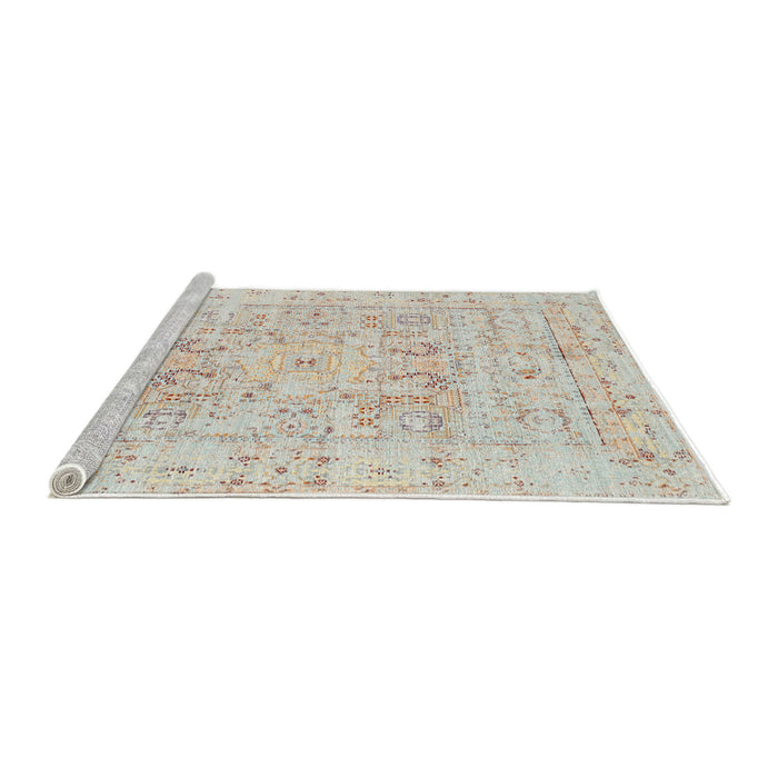 Sideview of Machine Washable Traditional Light French Beige Brown Rug, wshtr334