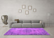 Machine Washable Persian Purple Traditional Area Rugs in a Living Room, wshtr3340pur