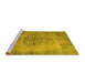 Sideview of Machine Washable Persian Yellow Traditional Rug, wshtr3340yw