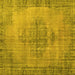 Square Machine Washable Persian Yellow Traditional Rug, wshtr3340yw