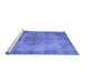 Sideview of Machine Washable Persian Blue Traditional Rug, wshtr3340blu