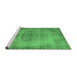 Sideview of Machine Washable Persian Emerald Green Traditional Area Rugs, wshtr3340emgrn