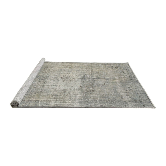 Sideview of Machine Washable Traditional Pale Silver Gray Rug, wshtr3341
