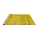 Sideview of Machine Washable Persian Yellow Traditional Rug, wshtr3341yw