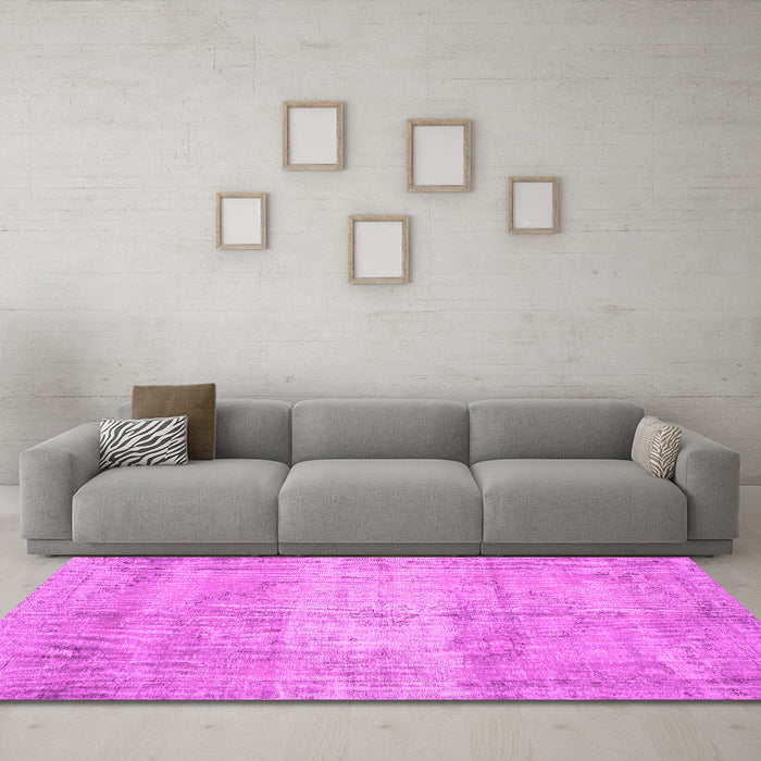 Machine Washable Persian Pink Traditional Rug in a Living Room, wshtr3341pnk