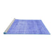 Sideview of Machine Washable Persian Blue Traditional Rug, wshtr3341blu