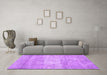 Machine Washable Persian Purple Traditional Area Rugs in a Living Room, wshtr3341pur