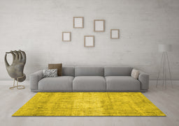 Machine Washable Persian Yellow Traditional Rug in a Living Room, wshtr3341yw