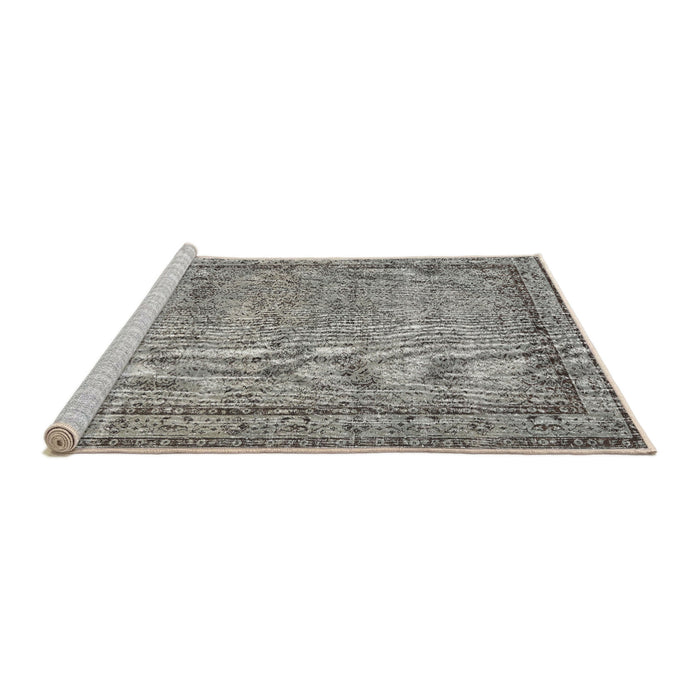 Sideview of Machine Washable Traditional Sandstone Brown Rug, wshtr3342