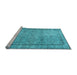 Sideview of Machine Washable Persian Light Blue Traditional Rug, wshtr3342lblu