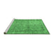 Sideview of Machine Washable Persian Emerald Green Traditional Area Rugs, wshtr3342emgrn