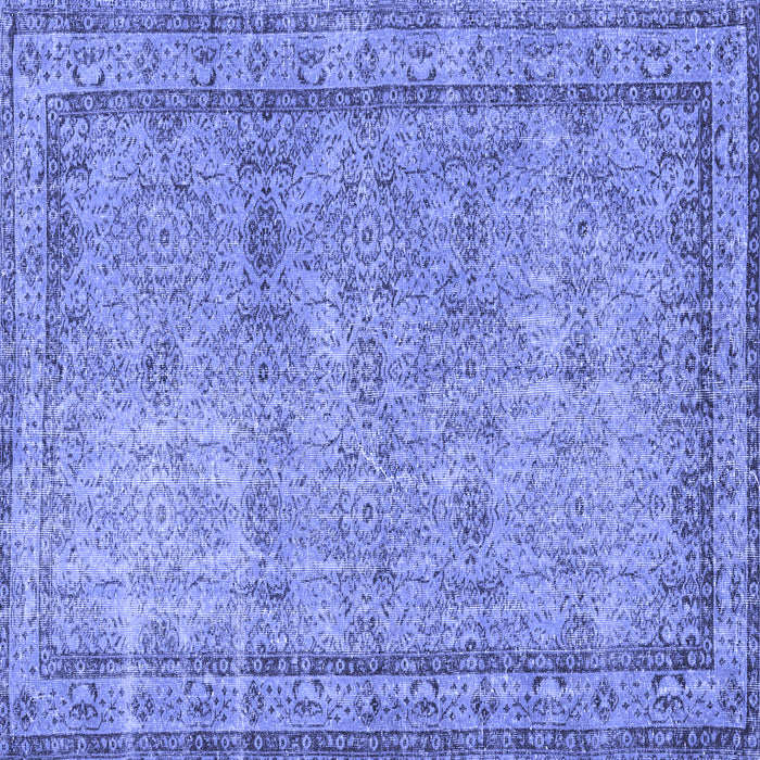 Square Persian Blue Traditional Rug, tr3342blu