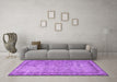 Machine Washable Persian Purple Traditional Area Rugs in a Living Room, wshtr3342pur