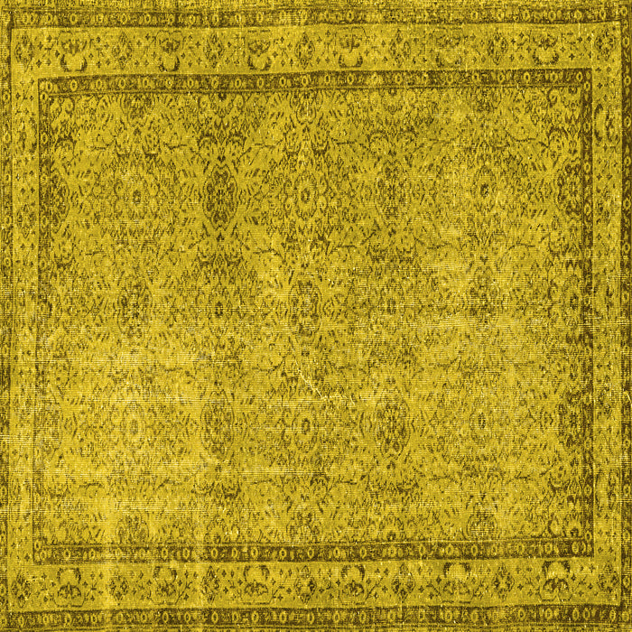 Square Persian Yellow Traditional Rug, tr3342yw