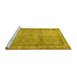 Sideview of Machine Washable Persian Yellow Traditional Rug, wshtr3342yw