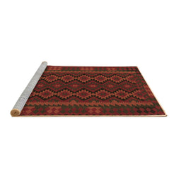 Sideview of Machine Washable Southwestern Brown Country Rug, wshtr3343brn