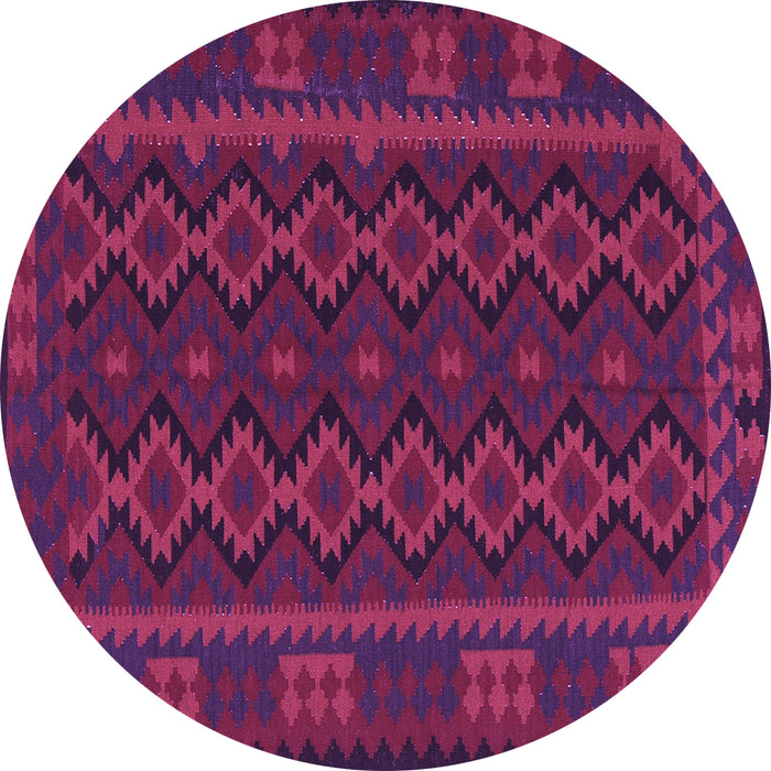 Round Southwestern Purple Country Rug, tr3343pur