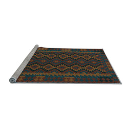 Sideview of Machine Washable Southwestern Light Blue Country Rug, wshtr3343lblu