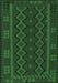 Machine Washable Southwestern Emerald Green Country Area Rugs, wshtr3343emgrn