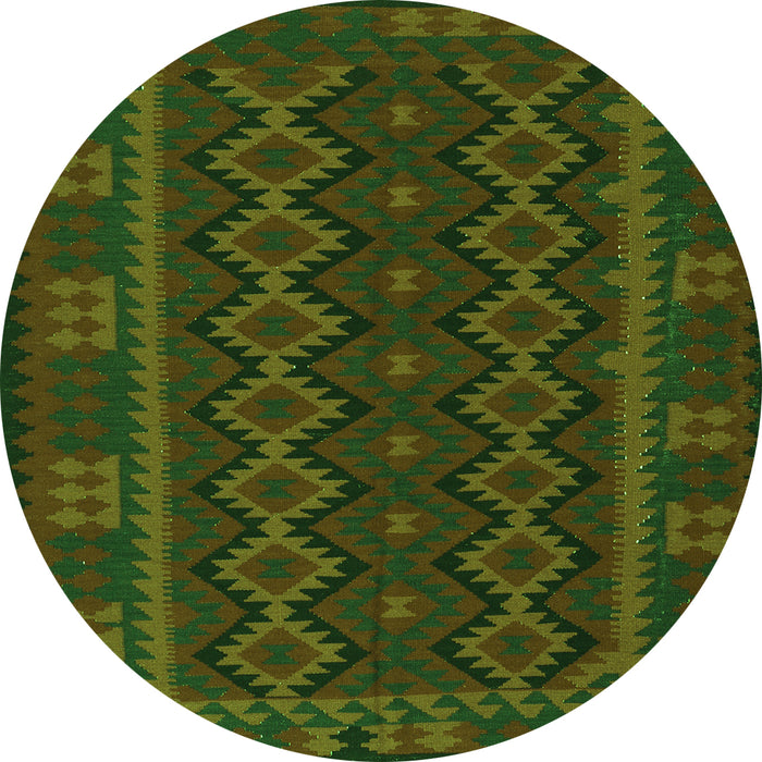 Machine Washable Southwestern Green Country Area Rugs, wshtr3343grn
