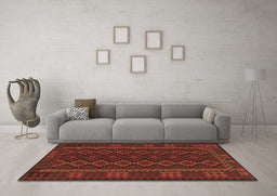 Machine Washable Southwestern Brown Country Rug in a Living Room,, wshtr3343brn