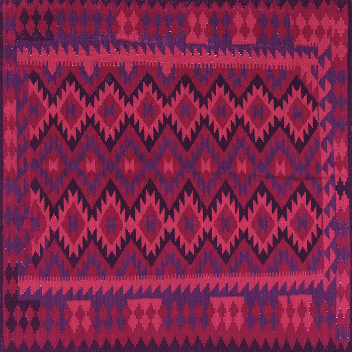 Square Machine Washable Southwestern Pink Country Rug, wshtr3343pnk