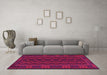 Machine Washable Southwestern Pink Country Rug in a Living Room, wshtr3343pnk
